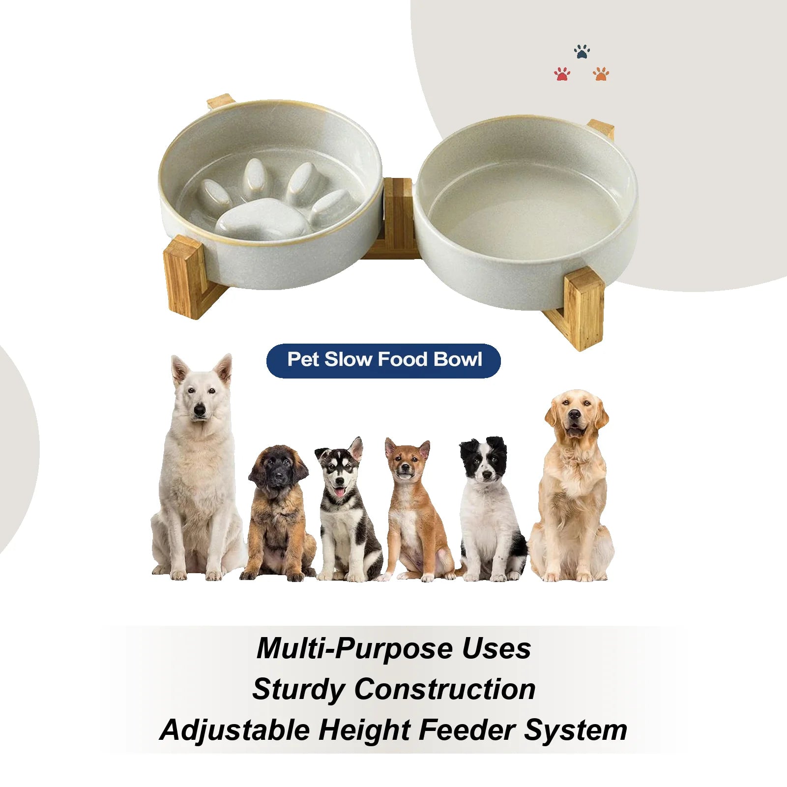 Hundenapf mit langsamer Fütterung, Keramik, rutschfest, niedliche Pfoten-Futternäpfe, langsame Fütterung, Hundenäpfe, Haustierbedarf für Katzen, Fütterung, Wasserversorgung, Haus und Hof
