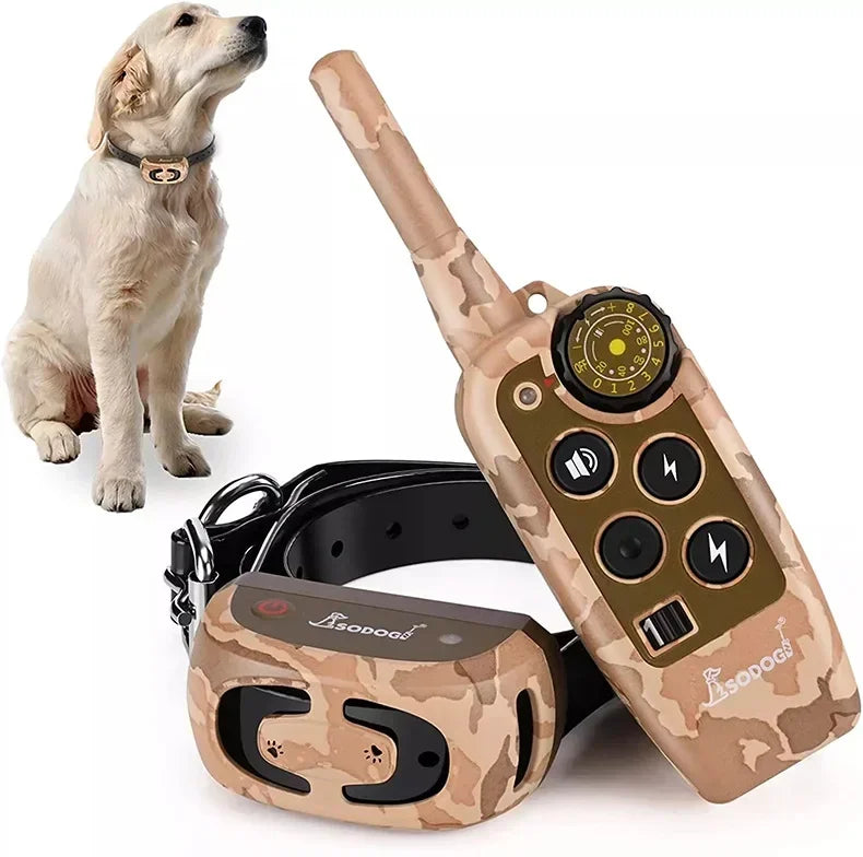 Hundeerziehungshalsband mit Bellstopper, elektronischer Fernbedienung, 600 m wasserdicht, wiederaufladbar, Hundeabwehr- und Trainingshalsband