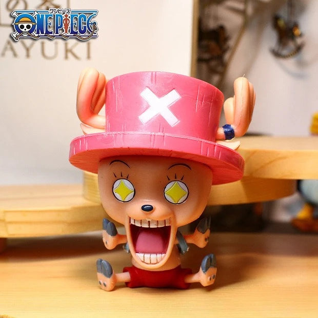 One Piece Chibi Big Head Statues - Luffy Zoro Sanji Nami Boa Hancock - Dashboard Ornaments, PC Case Decor, Collectible Figurines