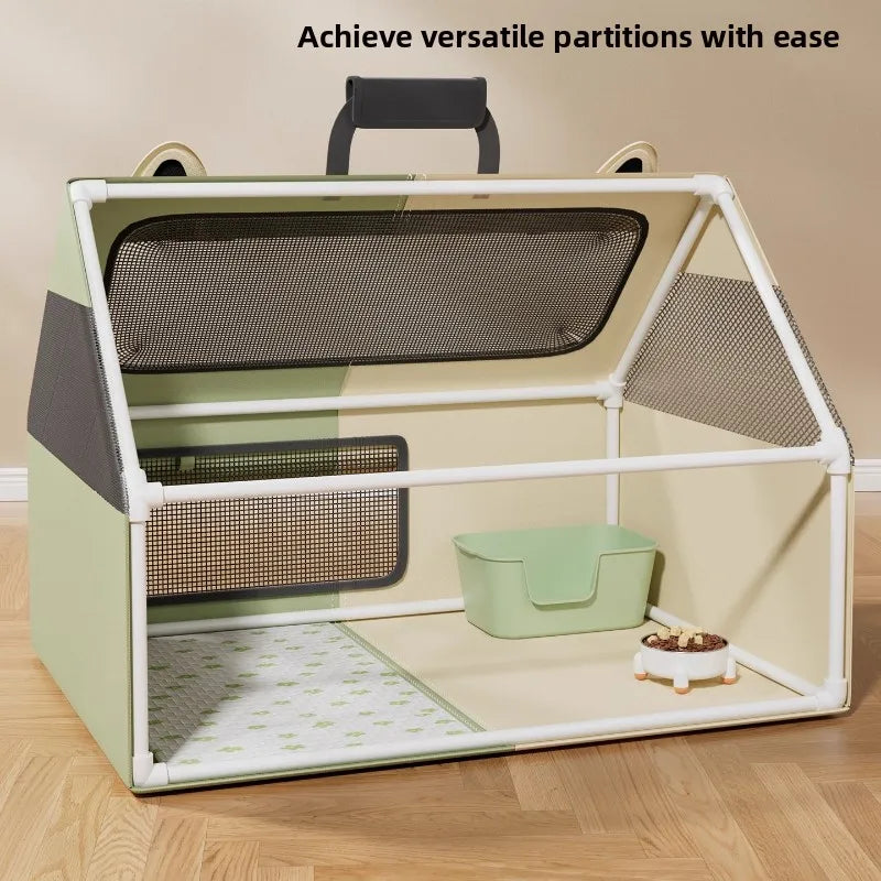 Geschlossene Entbindungsstation für Katzen, sicheres Haustier-Lieferhaus für die Zucht, Welpen-Geburtsnest, atmungsaktives Design, bequemes Kätzchenbett