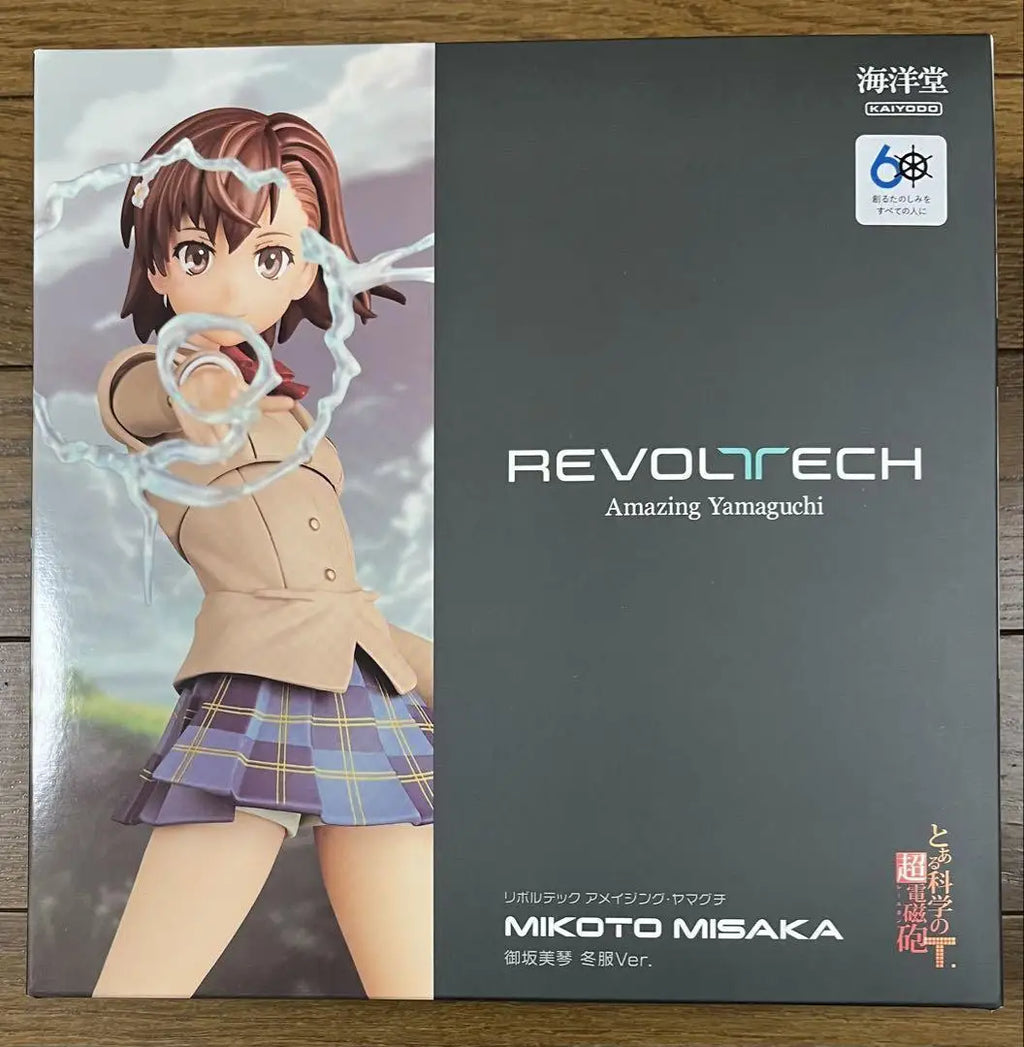 Original Kaiyodo A Certain Scientific Railgun T Amazing Yamaguchi Revoltech NR043 Mikoto Misaka Winter Uniform Ver Figures Model