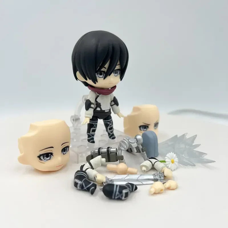 #2001 Mikasa Ackerman Attack on Titan Anime Figure Hange Zoe Shingeki no Kyojin Action Figure Erwin Smith Figure Model Doll Toys