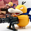 Psyduck Gatling Gun Action Figure - Pokemon Series Collectible Model Anime Peripheral Cute Duck Toy Gift for Boys