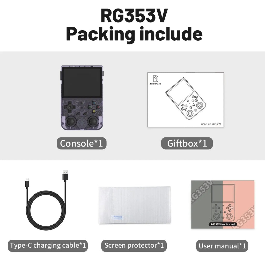 ANBERNIC RG353V RG353VS Handheld Gam Console 3.5'' IPS Screen HDMI Output Android Linux OS Built-in Retro Emulator Player Gifts