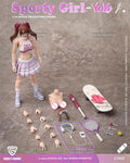 Original CFTOYS LT005 1/12 Scale Female Soldier Sporty Girl YoYo With Baseball Skateboarding 15CM Action Figure Doll Collection