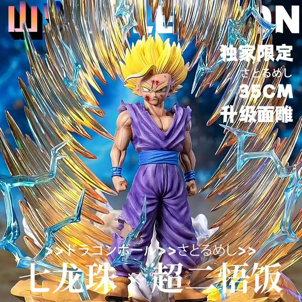 Статуя на JT Dragon Ball Z Son Gohan Фигура Сменяеми глави LED база Super Saiyan Gohan Екшън Фигурки Колекционерски режим Играчки Подаръци