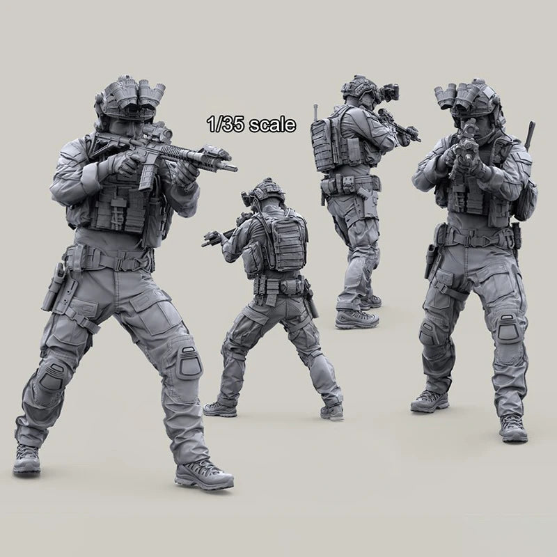 1/35 Resin Figure Unpainted Model Kit, military theme, (6 people) Unassembled and unpainted GK,