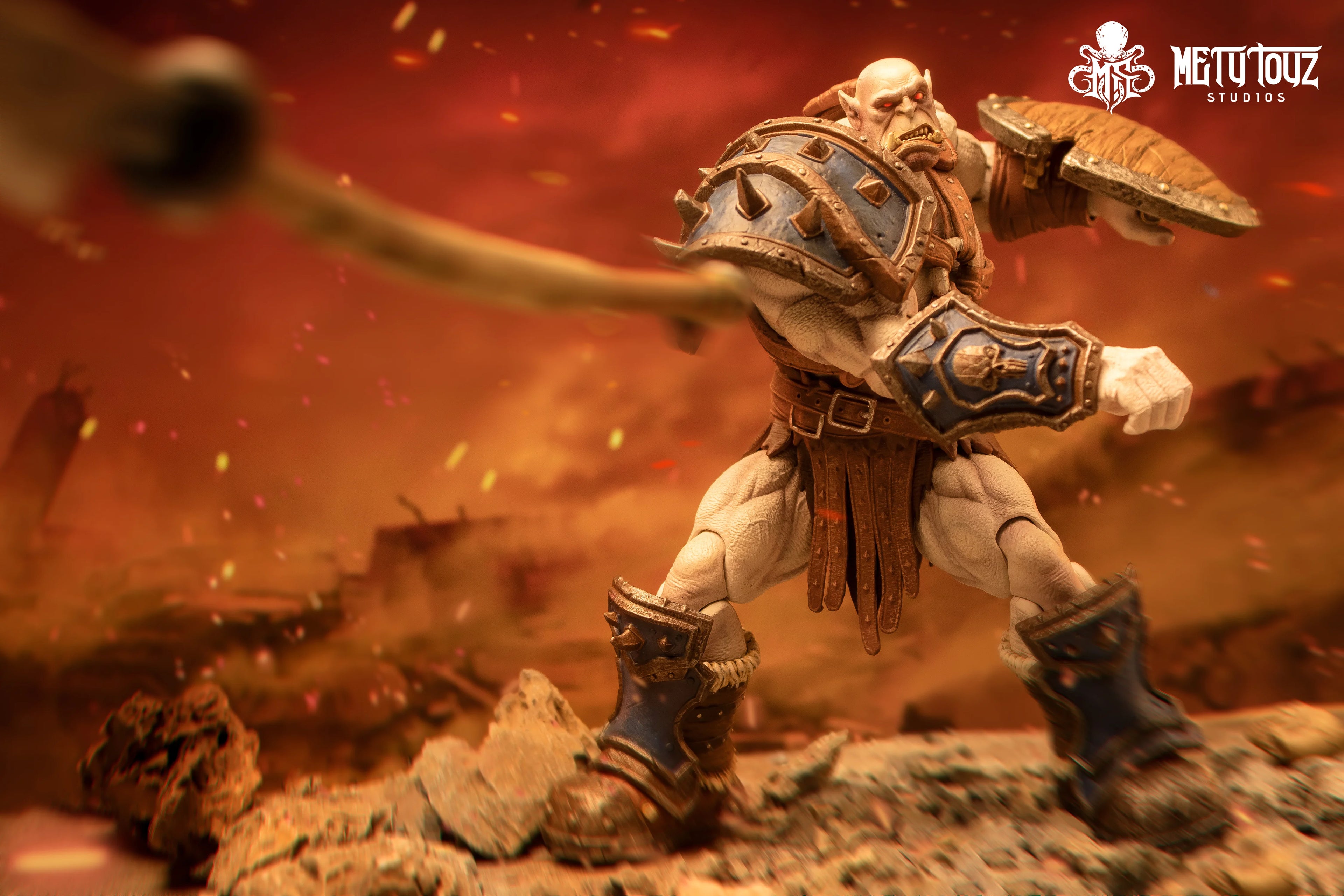 Фигурка на Metytoyz Limited Adventurer World Orc Ork Captain Kagas Bounty Hunter Bloody Hands Morlock Soldier, специално издание