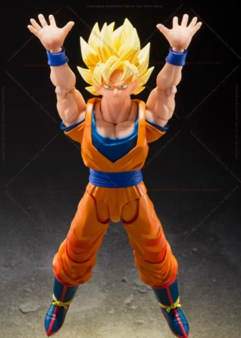 Original Bandai Dragon Ball Z S.H. Figuarts Super Saiyan Son Goku 3.0 The Games Begin Anime Action Figure Model Toys Gifts