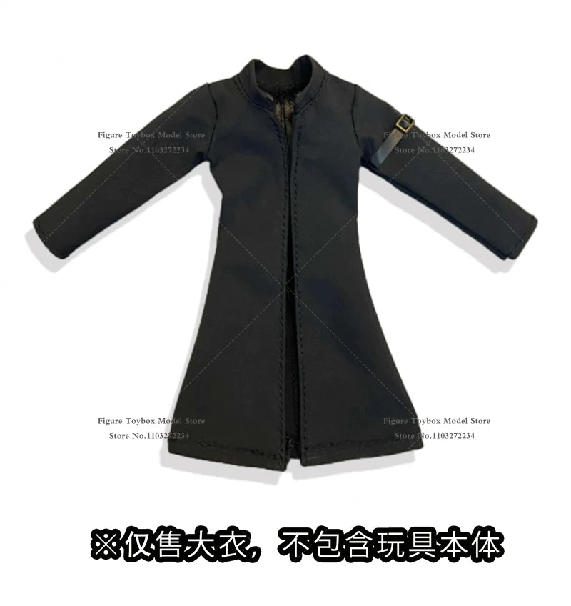 1/12 One Piece Anime Boy Sabo Black Long Windbreaker Coat Clothes Accessory Toys For 6" Shf Man Soldier Body Diy Decoration