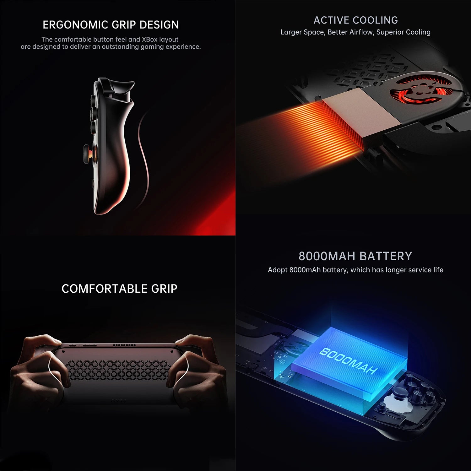 AYN Odin2 Portal Video Game Console 7'' OLED 120Hz Screen 4K Video Output 8000mAh Battery Air Cooling Qualcomm 8 Gen 2 Android13