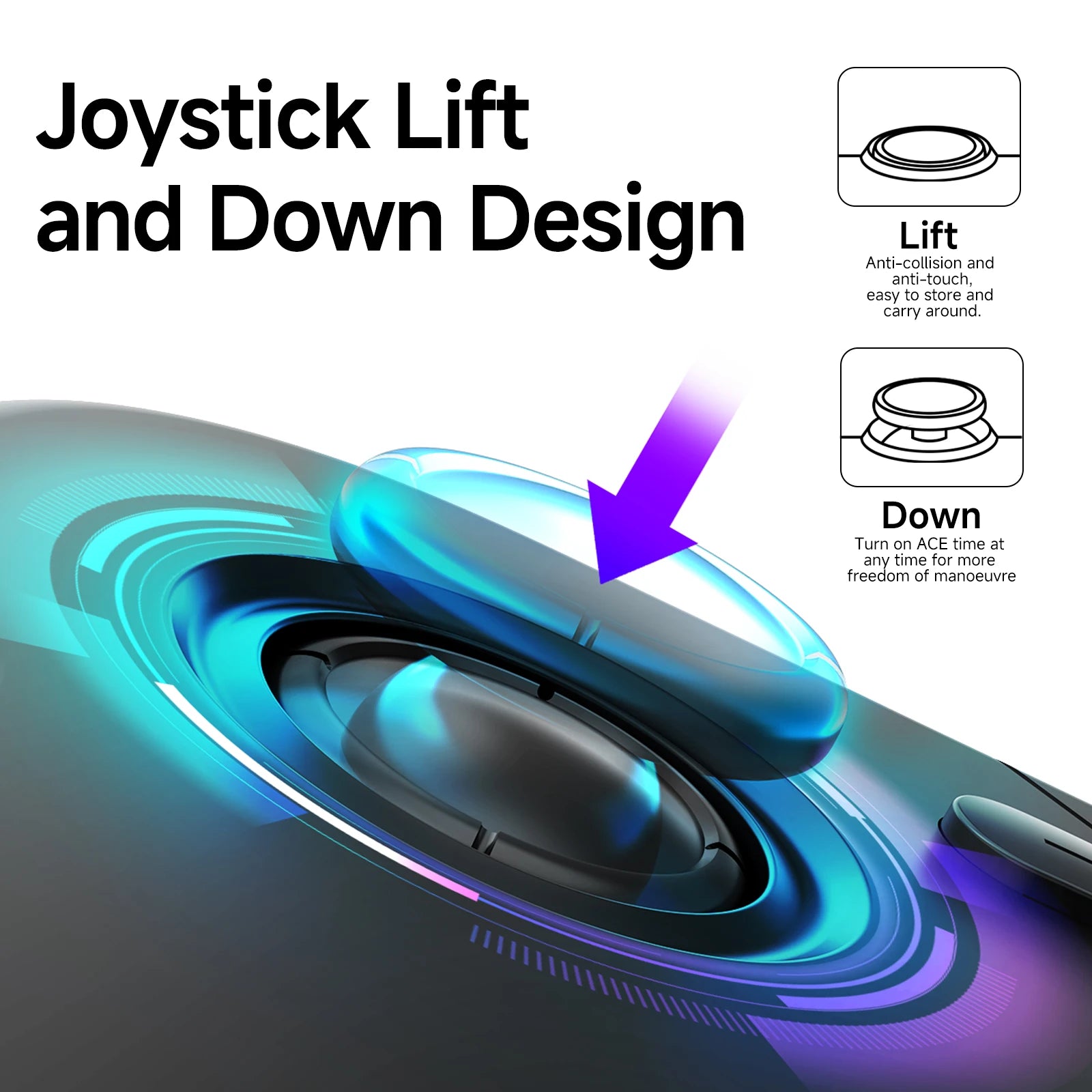 AceGamer Pocket Game Controller Tragbarer Hall-Joystick 1000Hz Bluetooth-Gamepad für Switch/Switch2/Android/iOS/PC/Steamdeck