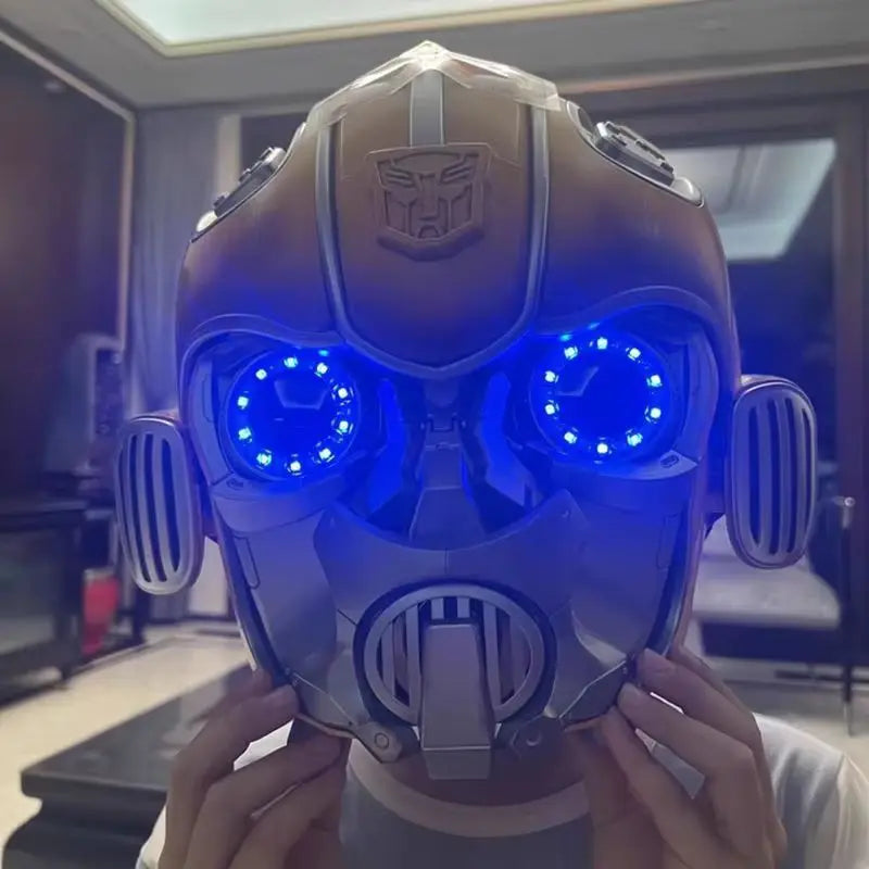 Kids Cos Bumblebee 1:1 Helmet  Anime Fiugre Wearable 1:1 Mask Transformers Chinese And English Voice Controlled Toy Model Gift