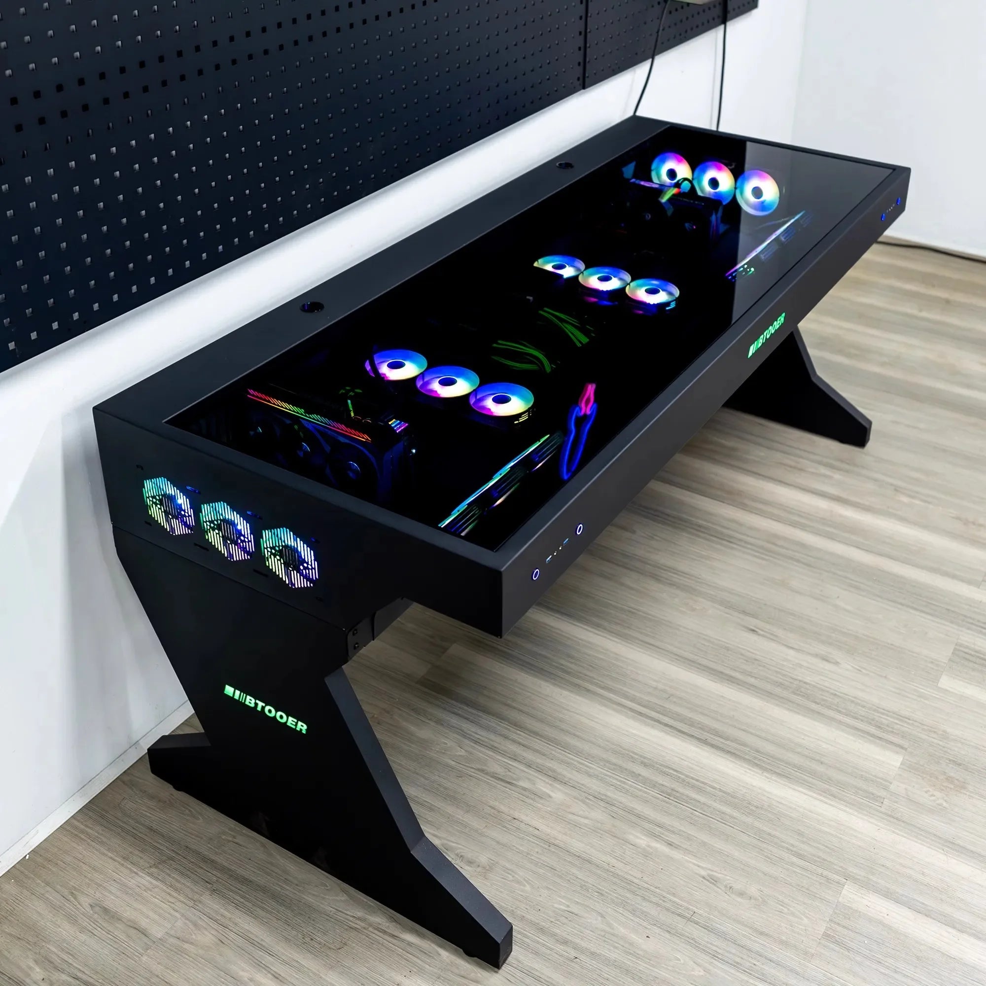 Computer chassis integrated table, two hosts can be installed for two, cool MOD large chassis, water-cooled e-sports table Y13
