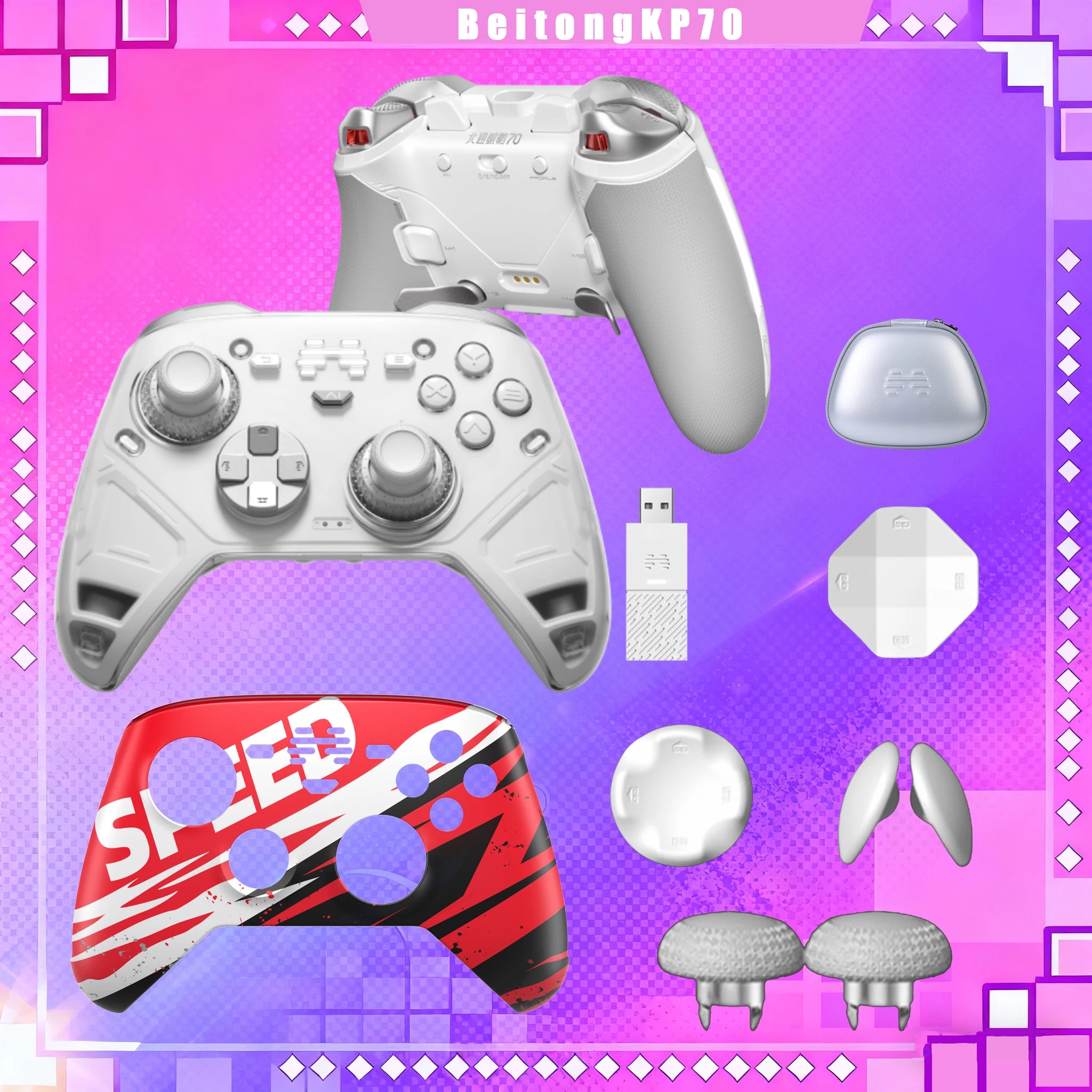 Beitong KP70 Elite Wireless Controller Combo with AI Control & Adaptive Triggers,for Switch/Switch 2/PC/iOS/Android Mobile Phone