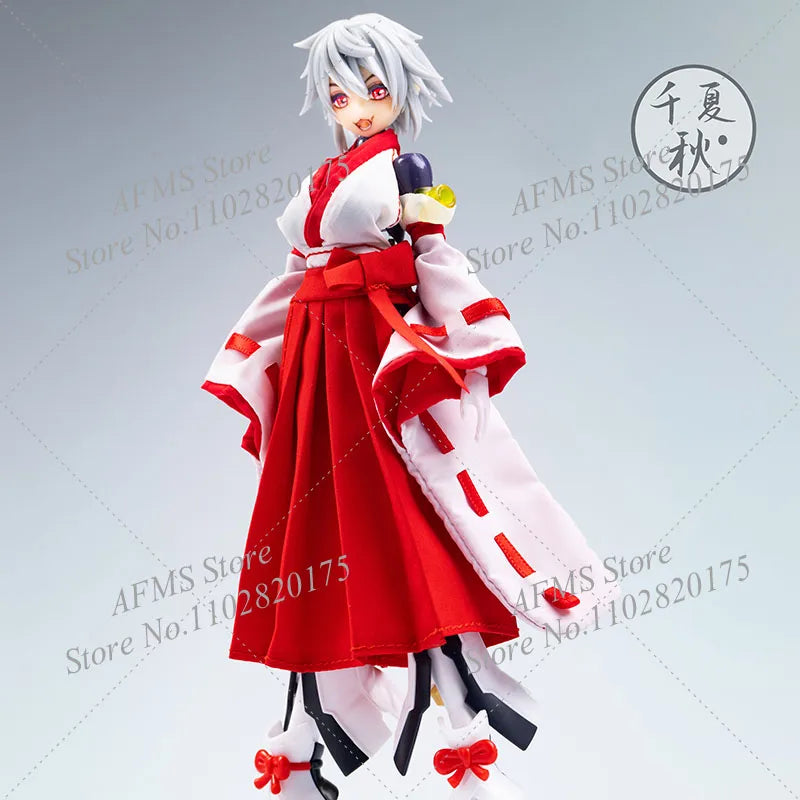Mobile Suit Girl im Maßstab 1/12, Kimono, Hexenuniform, rückenfreie Weste, Oberteile, Faltenrock-Set für 6-Zoll-Actionfigurenkörper von Soldatinnen