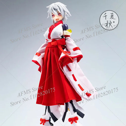 1/12 Scale Mobile Suit Girl Kimono Witch Uniform Backless Vest Tops Pleated Skirt Set For 6Inch Women Soldier Action Figure Body