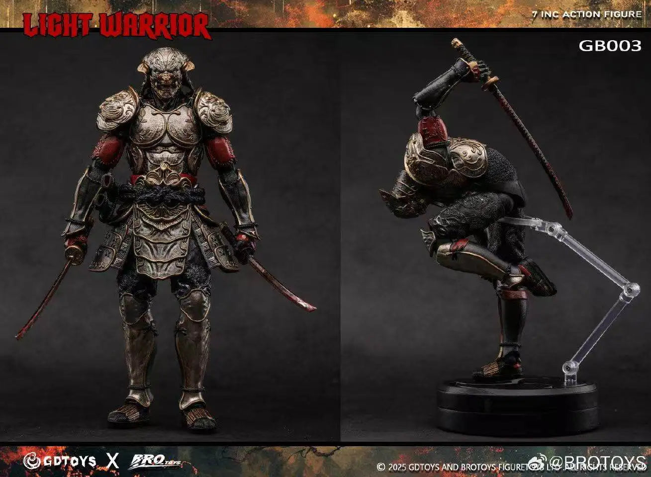 In Stock GDTOYS x BROTOYS GB003 LIGHT WARRIOR YOSHIMITSU Tekken Movable Model Toys 17cm