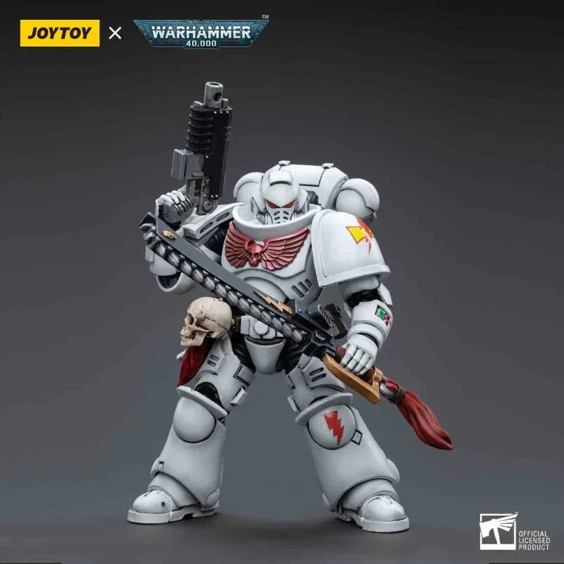 JOYTOY Warhammer 40k 1/18 Action Figures White Scars Captain Kor'sarro Khan Assault Intercessor Combat Bike Anime Military Model