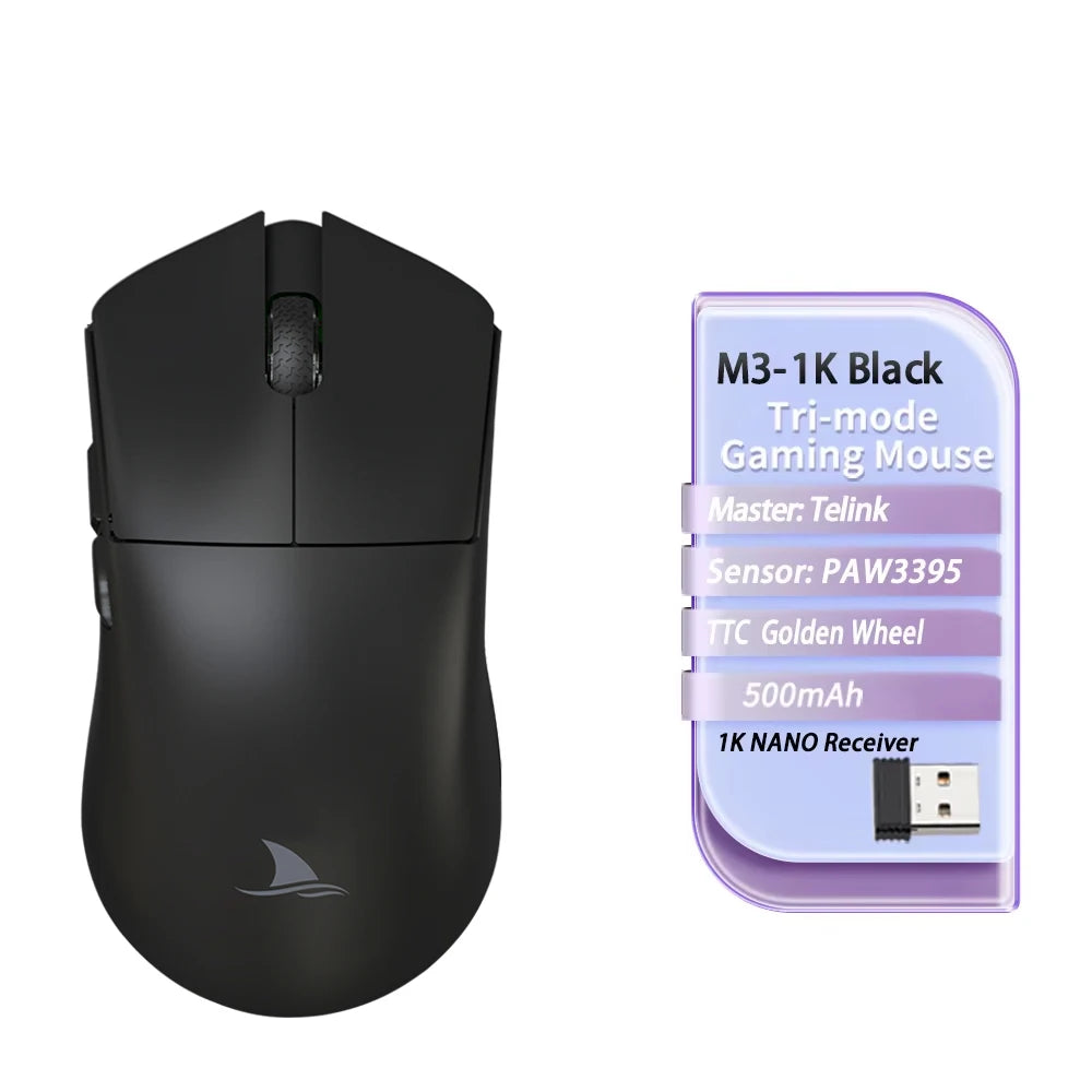 Motospeed Darmoshark M3 V2 Doppel 8K Gaming Maus Bluetooth Wireless 26K DPI PAW3395 Sensor Makro Spiel Maus Für Laptop PC