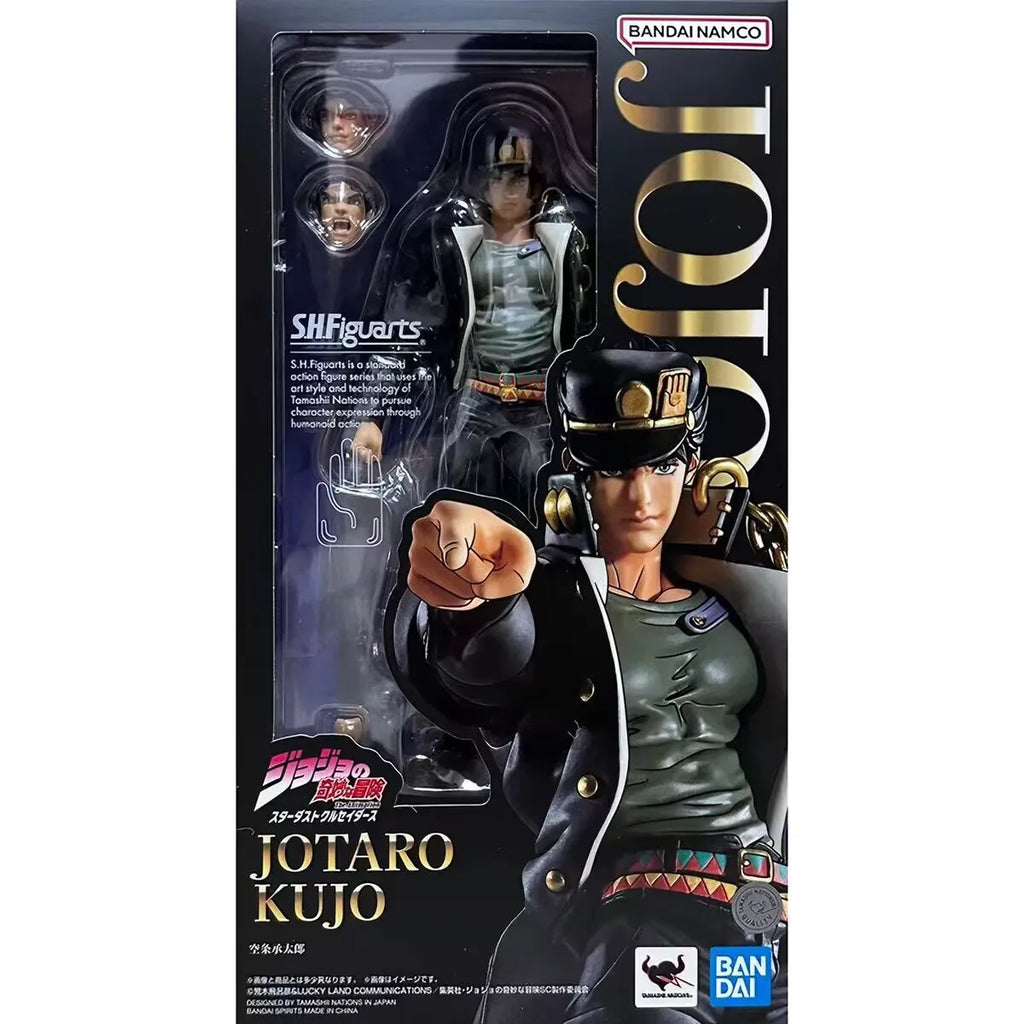 Hot Bandai Original Sh Figuarts Jojos Bizarre Adventure Stardust Crusaders Jotaro Kujo Jonathan Pvc Action Figure Gift For Adult