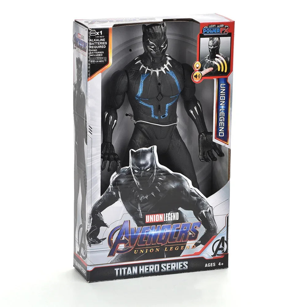30cm Marvel Avengers Toy Thanos Hulk Spiderman Iron Man Captain America Thor Black Panther With Sound And Light Action Toy Gifts