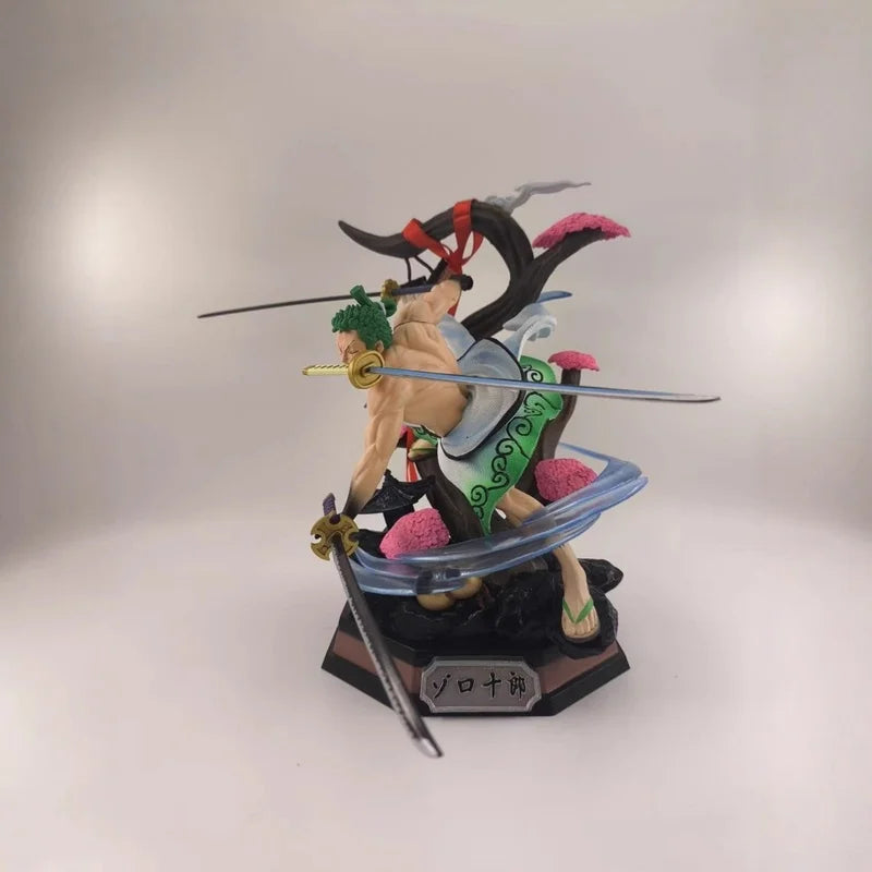 Auf Lager: One Piece Three Knives Flow Crazy Tiger Roronoa Zoro Gk Schrumpfversion Leuchtende Statue Modellbausatz Spielzeug Kindergeschenke