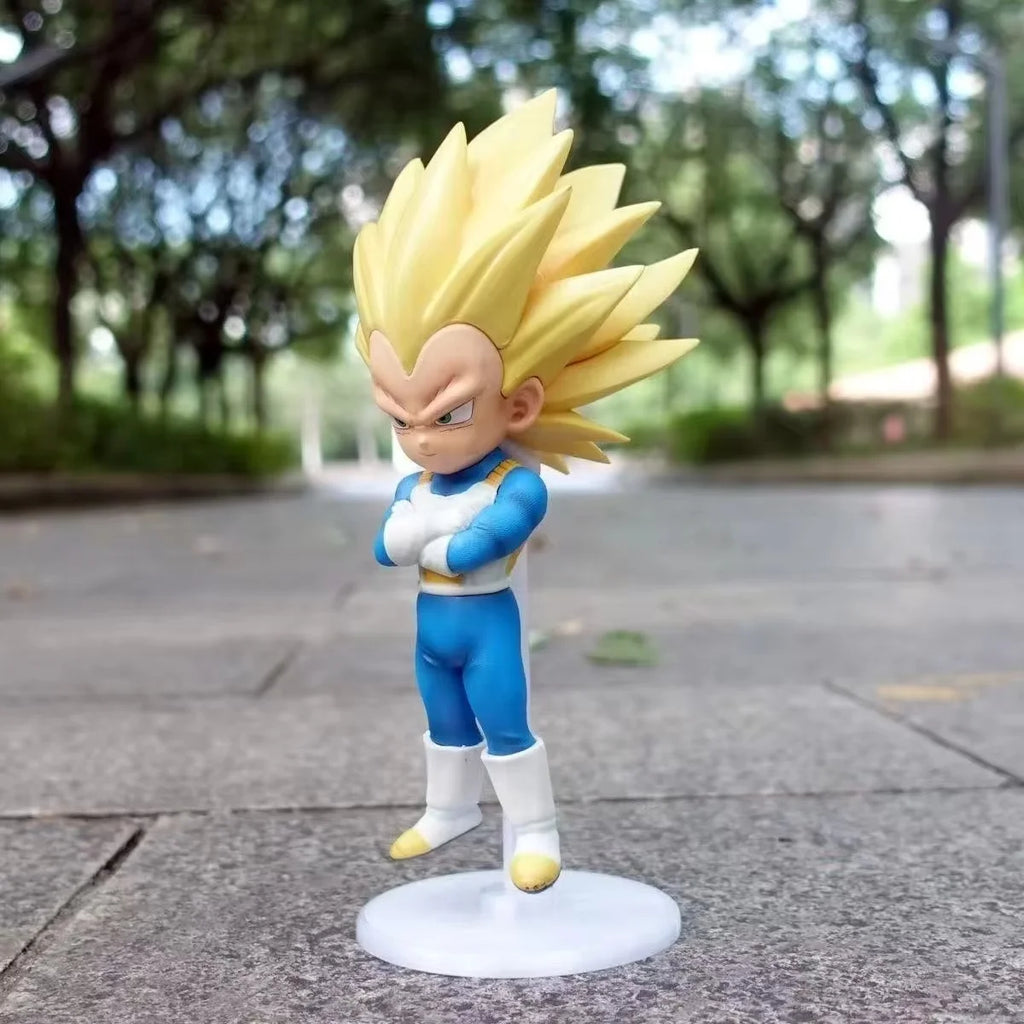 Q Version Dragon Ball SSJ3 Vegeta Figure 21cm/ 8.27inch Super Saiyan 3 Goku Action Figures Collection Model Toys Christmas Gifts