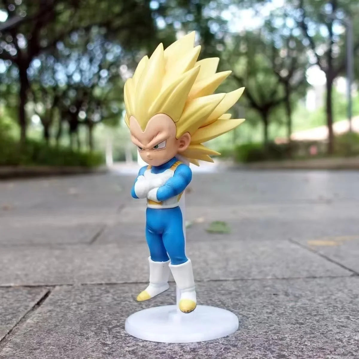 Q Version Dragon Ball SSJ3 Vegeta Figure 21cm/ 8.27inch Super Saiyan 3 Goku Action Figures Collection Model Toys Christmas Gifts