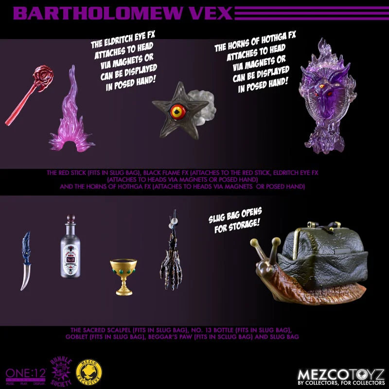 In Stock 100% Original Mezco One:12 Collective Rumble Society Bartholomew Vex Figures Action Model Toys