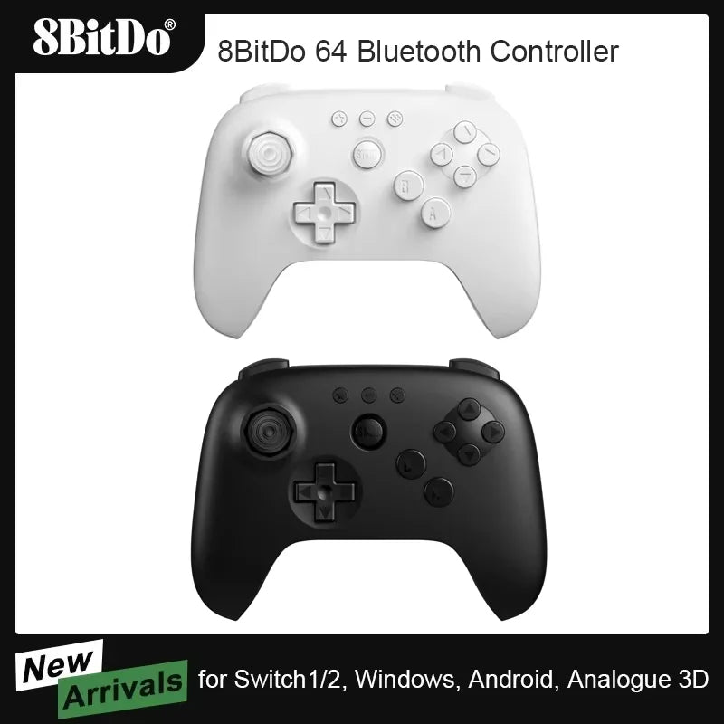 8BitDo N64 Bluetooth Controller for Analogue 3D, Nintendo Switch, Switch 2, Gaming Joystick Gamepad for Windows and Android