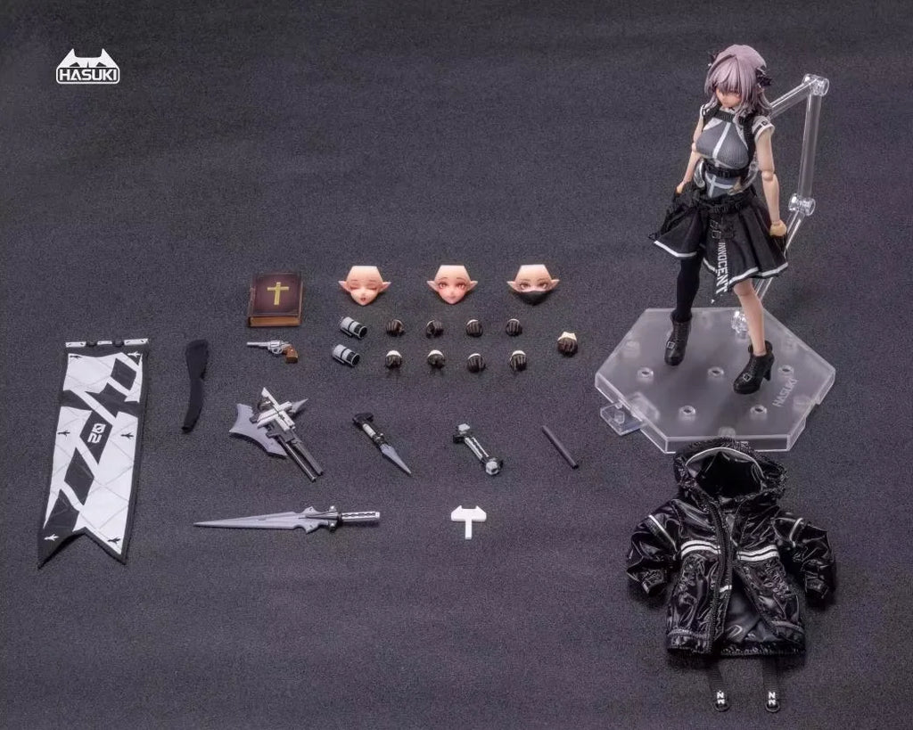 In Stock HASUKI Pocket Art PA009 Friede Succubus Nun White Master Mariannu 1/12 Women Soldier Anime Action Figure Toy Model