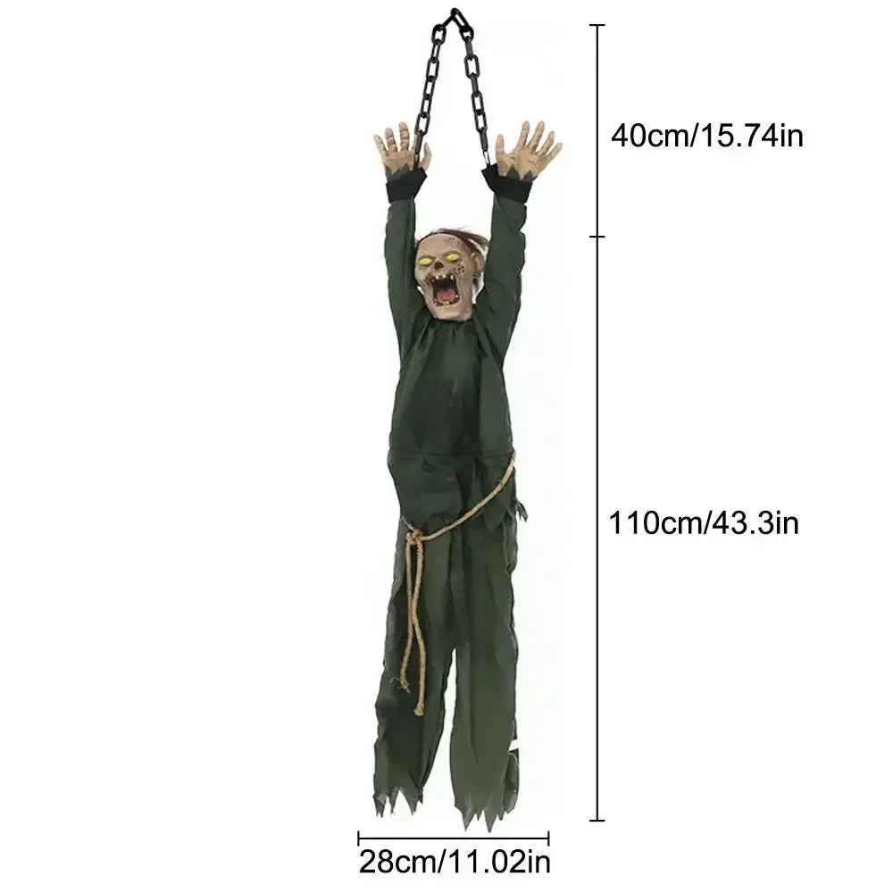 1PC Halloween Hanging Pumpkin Head Decoration with Scary Sounds - Fabric,  for Hanging Decor, Celebrates Halloween, Christmas