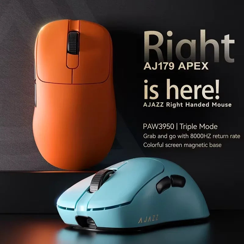 AJAZZ AJ179 APEX PAW3950 3000DPI 8Khz Kabellose Gaming-Maus Rechtshänder Ergonomische Maus mit RGB-Magnetbildschirm-Ladestation