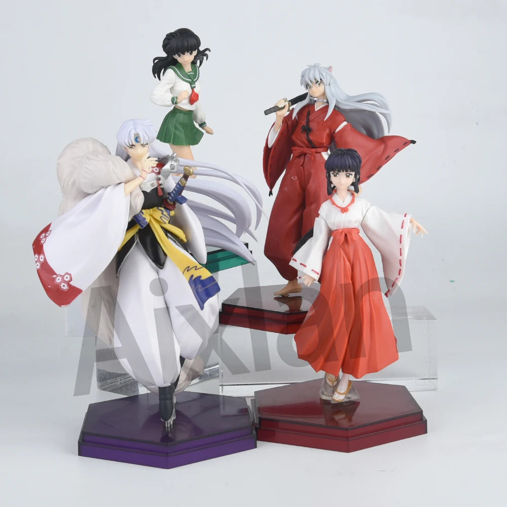 20cm Anime Inuyasha Figure Inuyasha Kikyō Sesshoumaru Higurashi Kagome PVC Action Figure Model Toys Collectible Model Toy Gift
