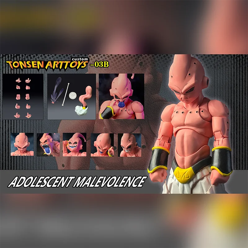 100% In Stock Original Tonsenarttoys Dragon Ball SHF Majin Buu Adolescent Malevolence Anime Action Collection Figures Model Toys