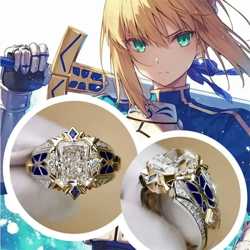 Fate/stay Night Altria Pendragon Spielzubehör Ring Schmuck Verstellbar Mode für Paare Hochwertige Accessoires Cartoon Geschenke