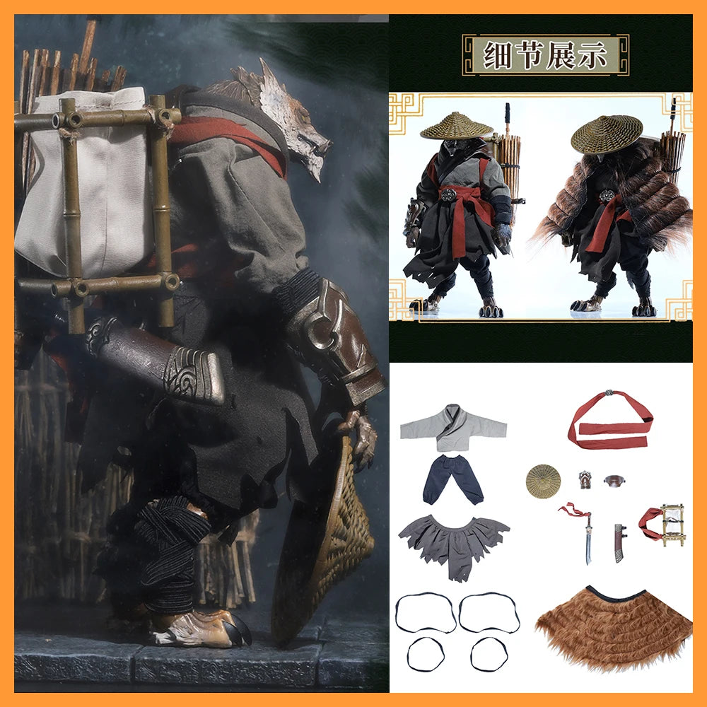 【Only Clothes Set】Fury Planet 1/12 Werewolf Martial Arts Luo Feng Martial Arts Set 7in Mobile Doll Cloak Accessories Model DIY