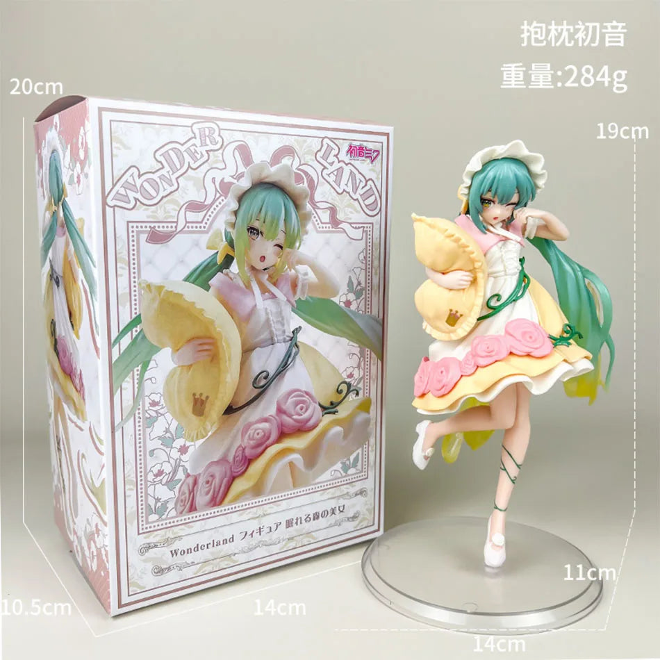 Anime Hatsune Miku X Cinnamoroll Figure Fairy Mirror Sleeping Beauty Figures Car Ornaments PVC Model children Toy Birthday Gifts