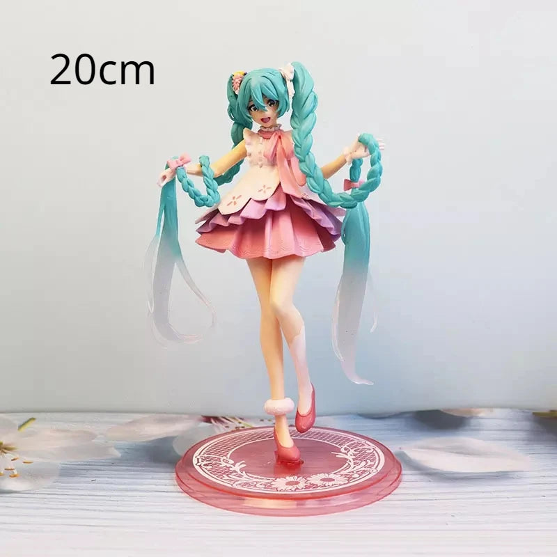 Neue Anime Miku Niedliche Kawaii Virtuelle Sängerin Miku Manga Statue Figuren PVC Actionfigur 20~25cm