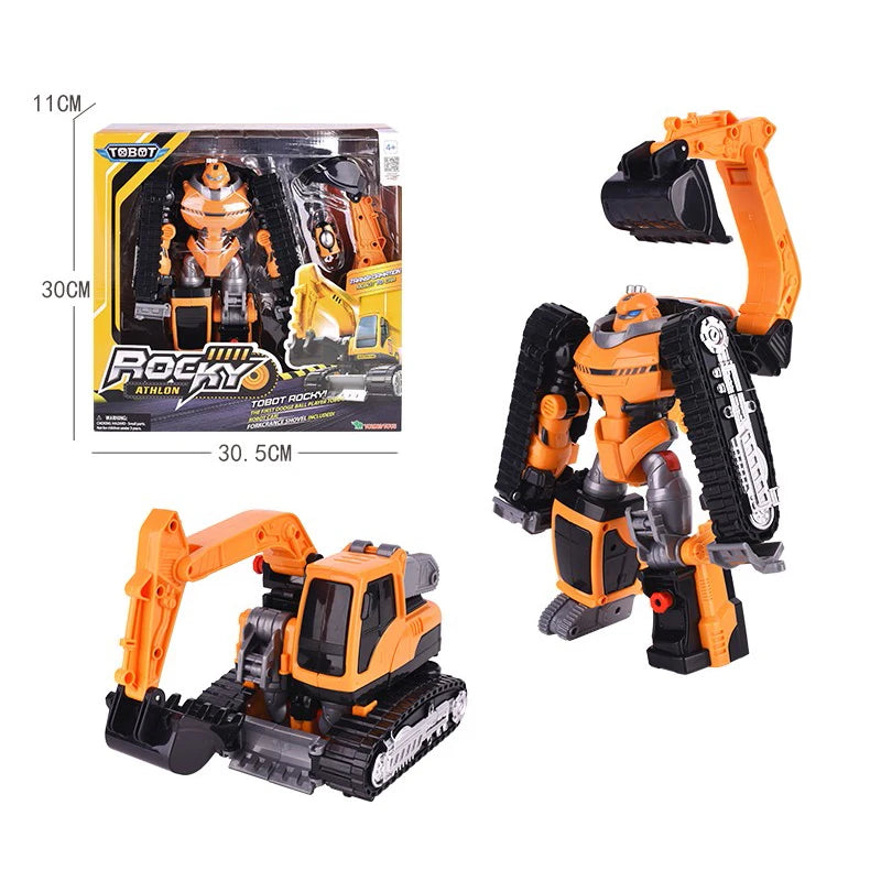 Newest Big ABS Tobot Transformation Robot Toys Korea Cartoon Brothers Anime Tobot Deformation Car Bulldozer Toys for Child Gift