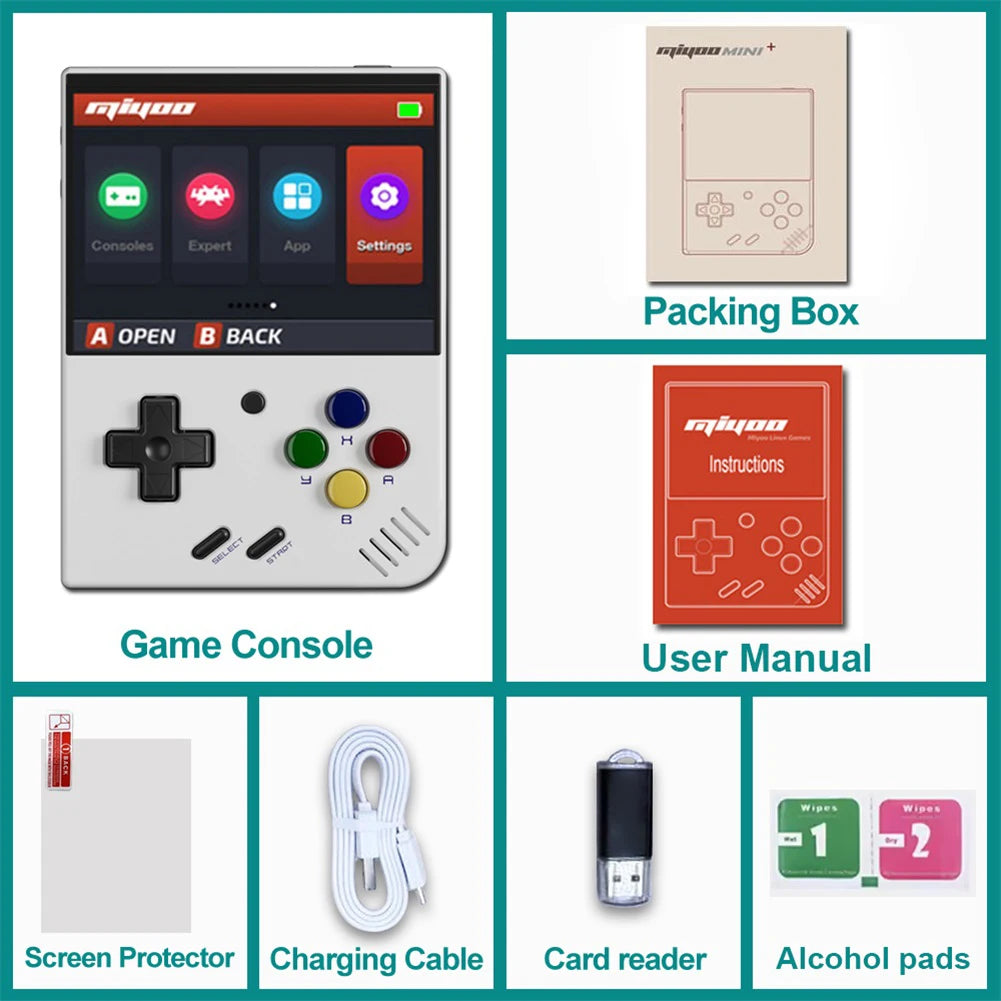 Miyoo Mini+ Classic Retro Handheld Game Console Players IPS Screen Portable Mini Plus Video Games Consoles Christmas Gift Pocket