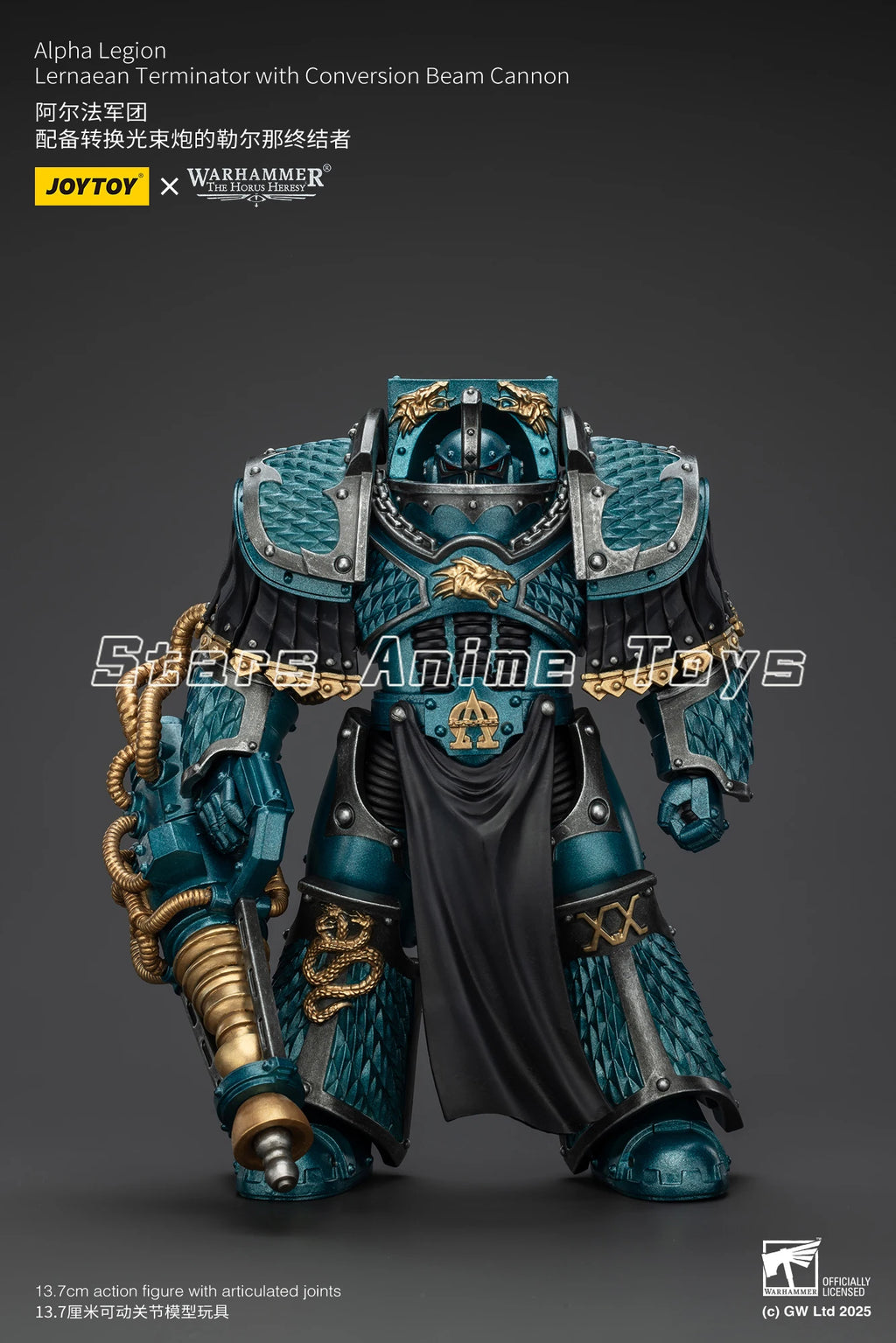 JOYTOY 1/18 Action Figure Warhammer The Horus Heresy Alpha Legion Lernaean Terminator with Conversion Beam Cannon Toy