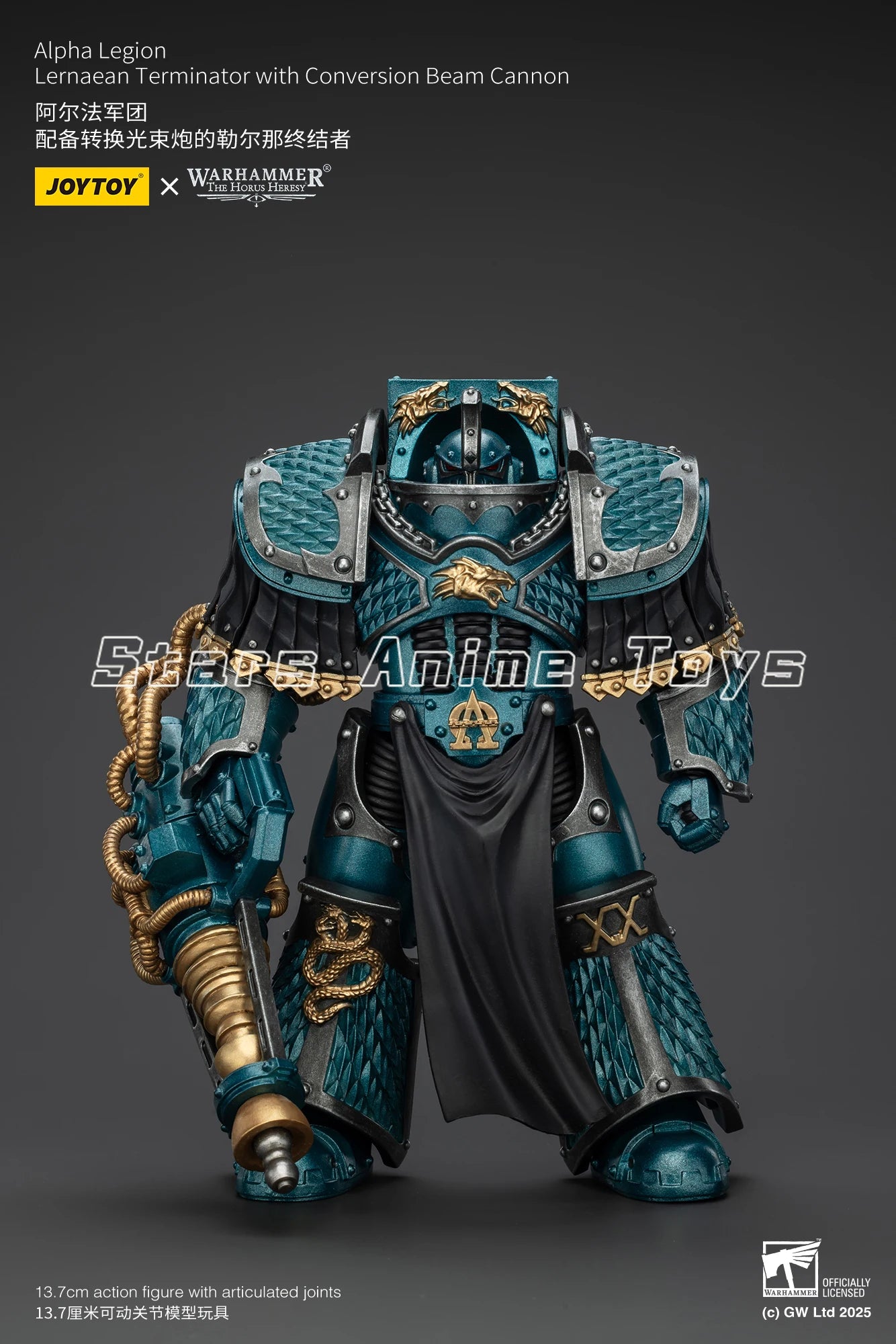 JOYTOY 1/18 Action Figure Warhammer The Horus Heresy Alpha Legion Lernaean Terminator with Conversion Beam Cannon Toy
