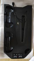За PS5/PS5 Slim/PS5 Pro стойка с кука за слушалки, охлаждаща стойка и станция за зареждане на контролер за PS5 с 3 нива на охлаждащ вентилатор