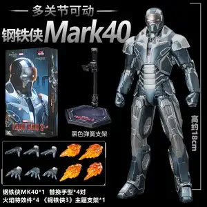 Marvel MK38MK33MK35 Iron Man Moveable Model Toy Non-Luminous Collectible Figure Birthday Gift For Boys Action Figure Collectible