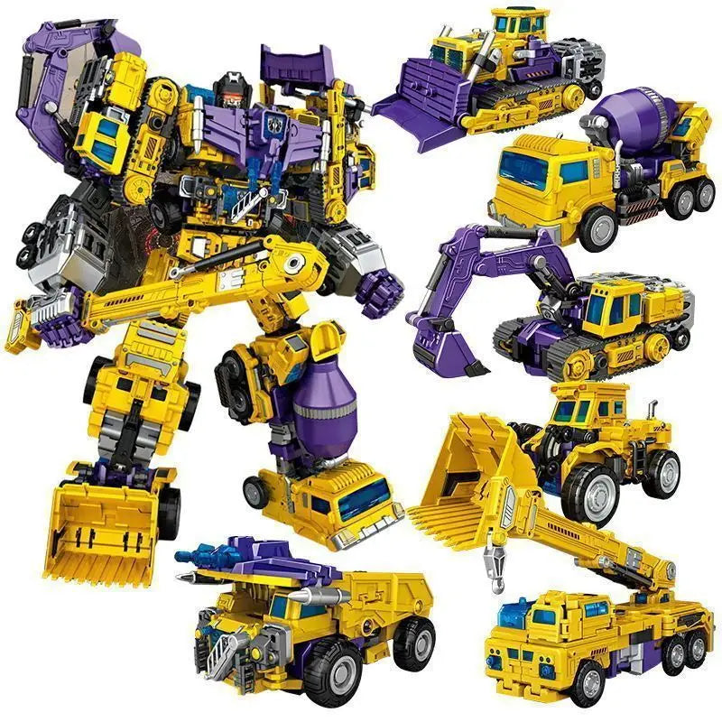 New Hot 6 In 1 Nbk 42cm Devastator Toy Transformation Ko Robot Car Combination Action Figure Excavator Blender Model Kid No Box