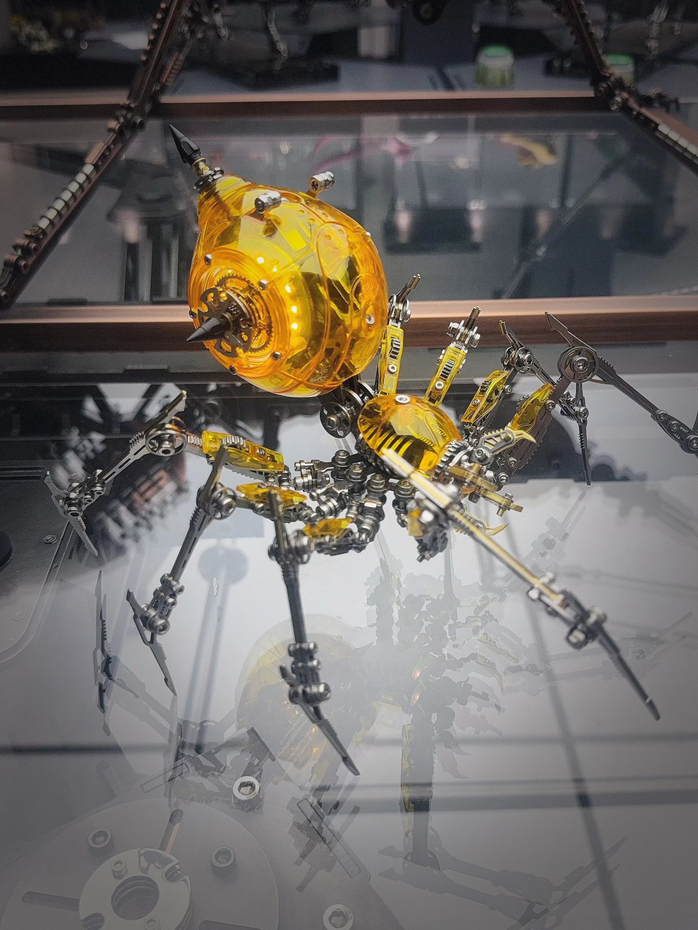 3D metal puzzle assembly toy ornament mechanical spider challenge high difficulty assembly model special gift