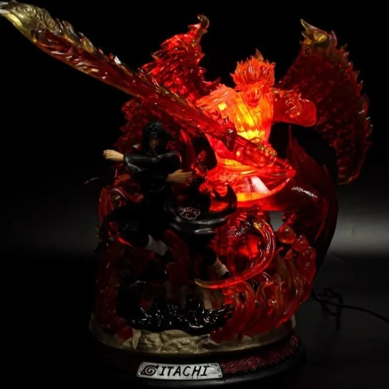 36cm Susanoo Uchiha Itachi Animation Peripherals Large Statue Can Emit Light Model Statue Ornaments Craft Toy Collections Gifts