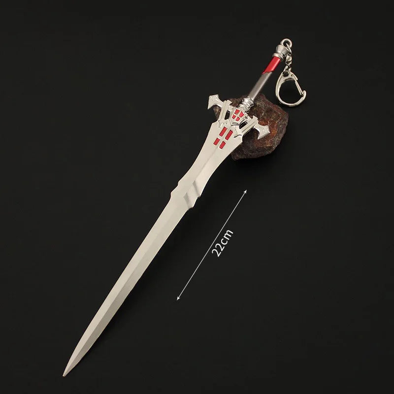 Final Fantasy Weapon Model - 22cm (8.66 Inches) Zinc Alloy, Rustproof, Dull Blade - Perfect for Game Fans, Collectors, and Gifts